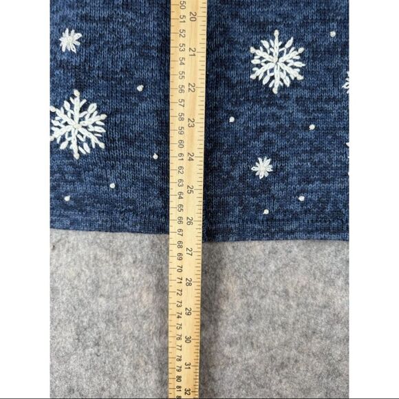 Vintage Heirloom Collectibles Christmas Sweater Women's Large Blue Full Zip Y2K - Picture 4 of 6